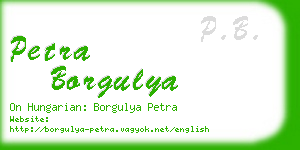 petra borgulya business card